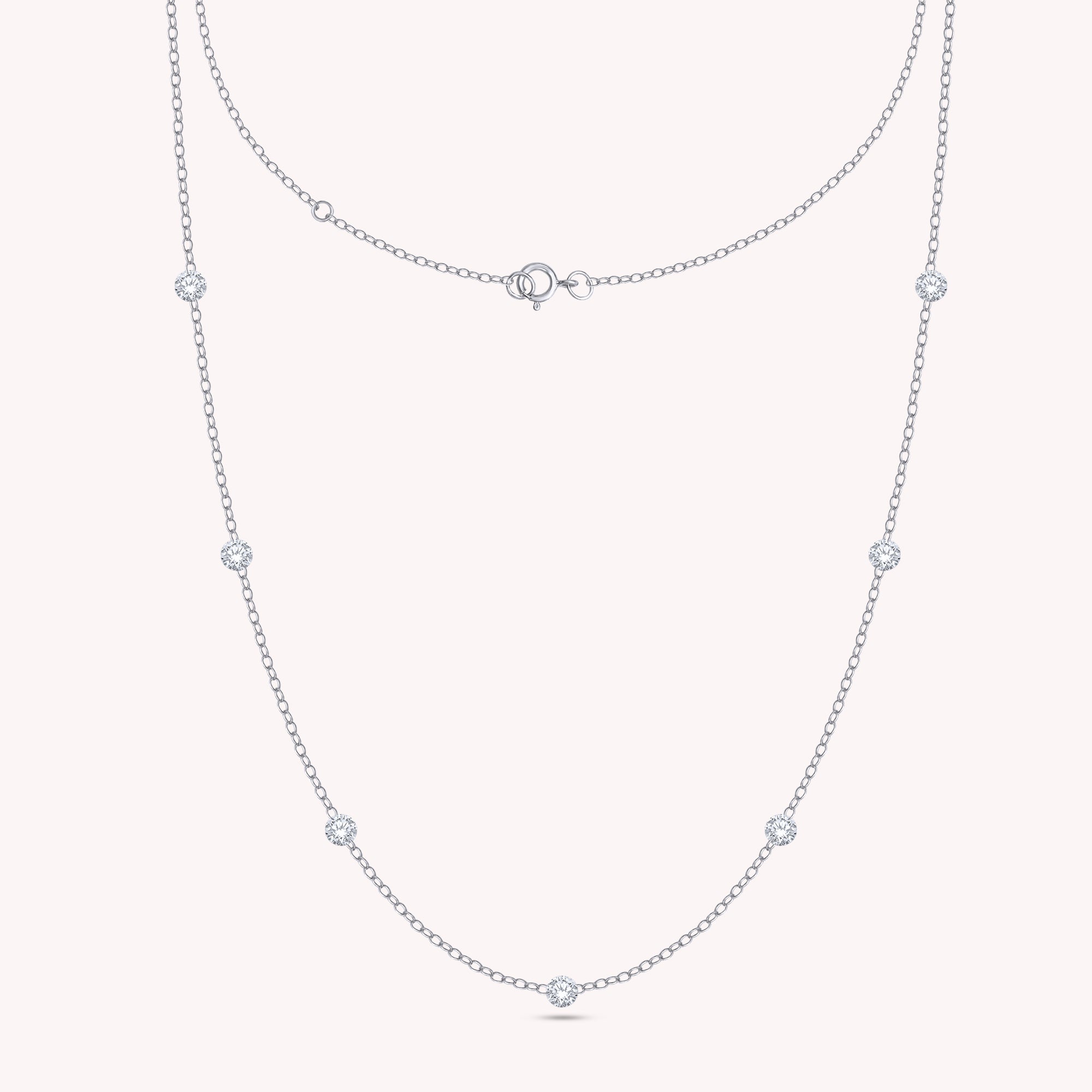 Seven Stone Lab Grown Diamond Station Necklace