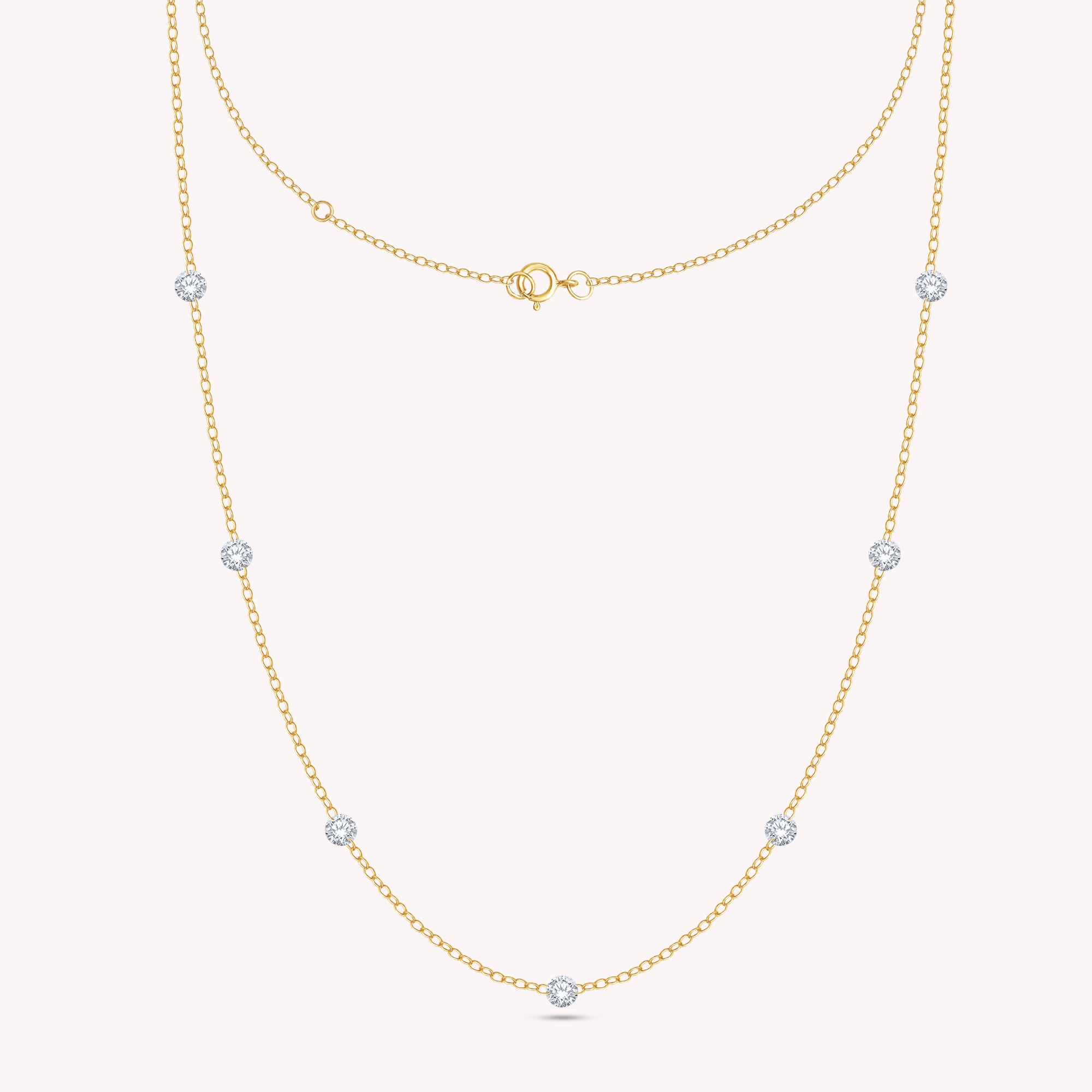 Seven Stone Lab Grown Diamond Station Necklace