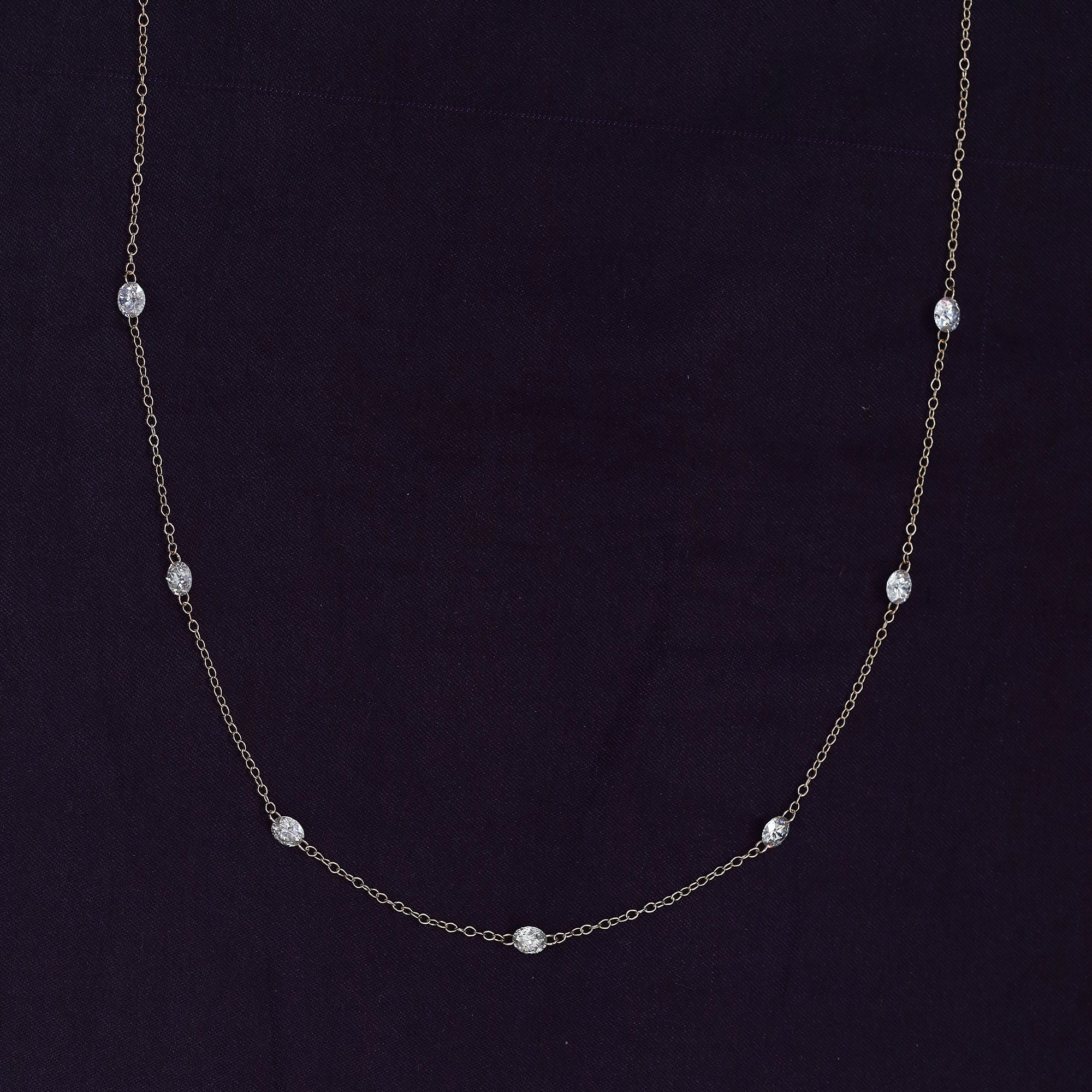Seven Stone Lab Grown Diamond Station Necklace