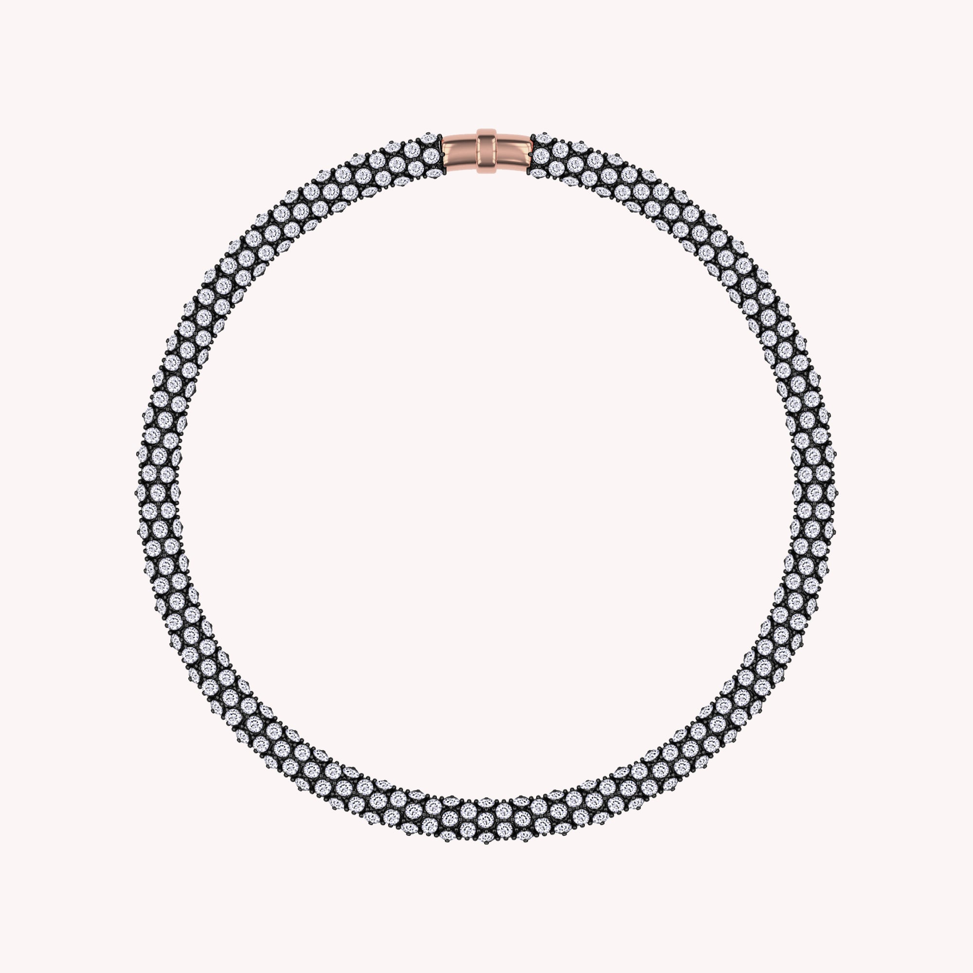 Snake Choker-Style Necklace Sparkling Lab Grown Diamond