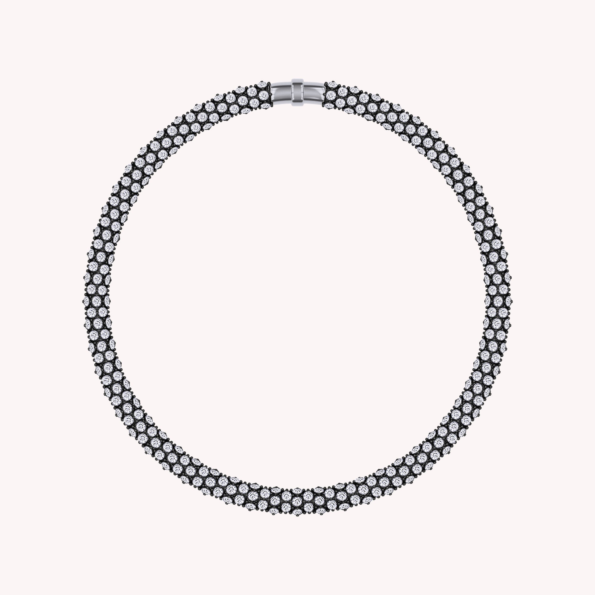 Snake Choker-Style Necklace Sparkling Lab Grown Diamond