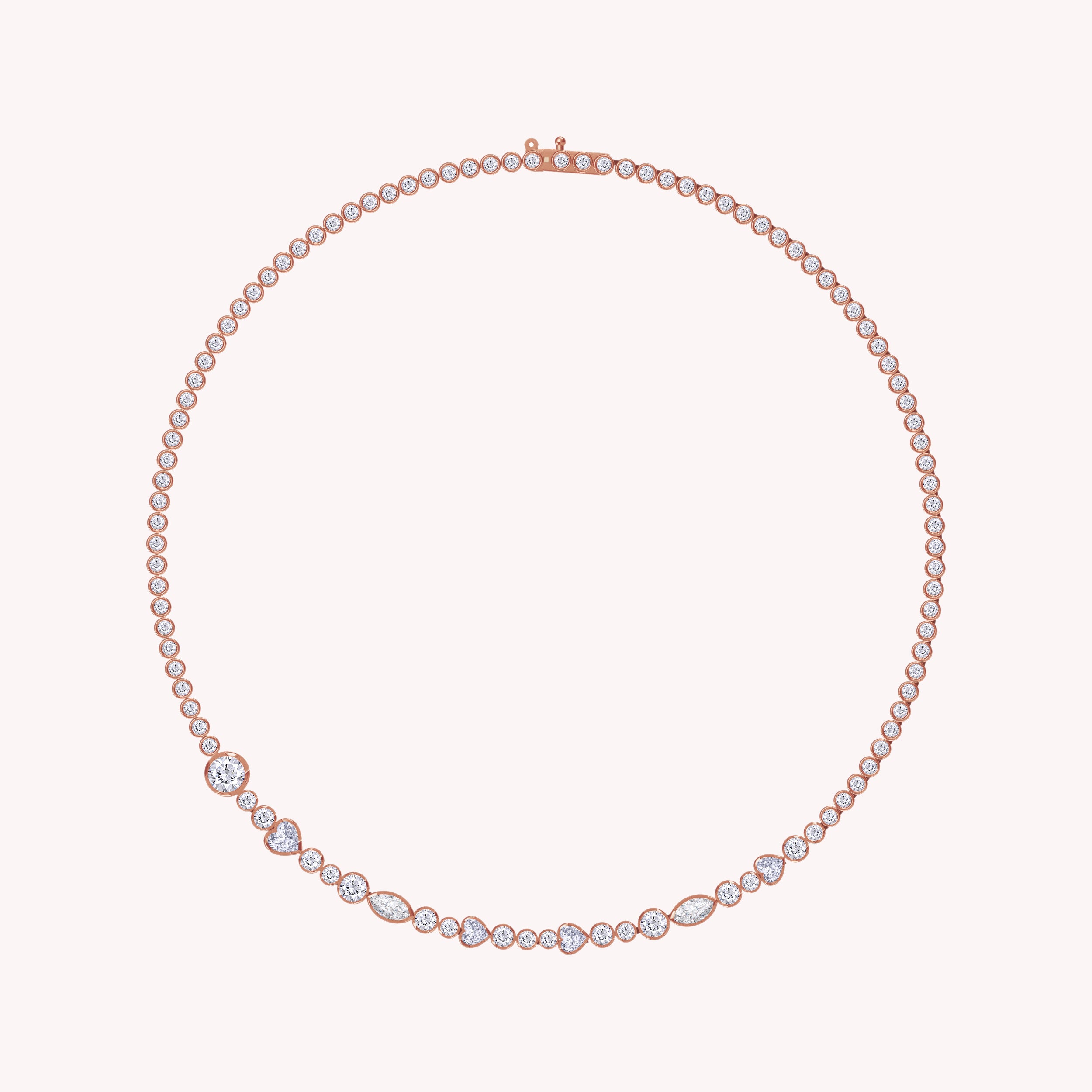 Multi Shape Lab Created Moissanite Tennis Necklace