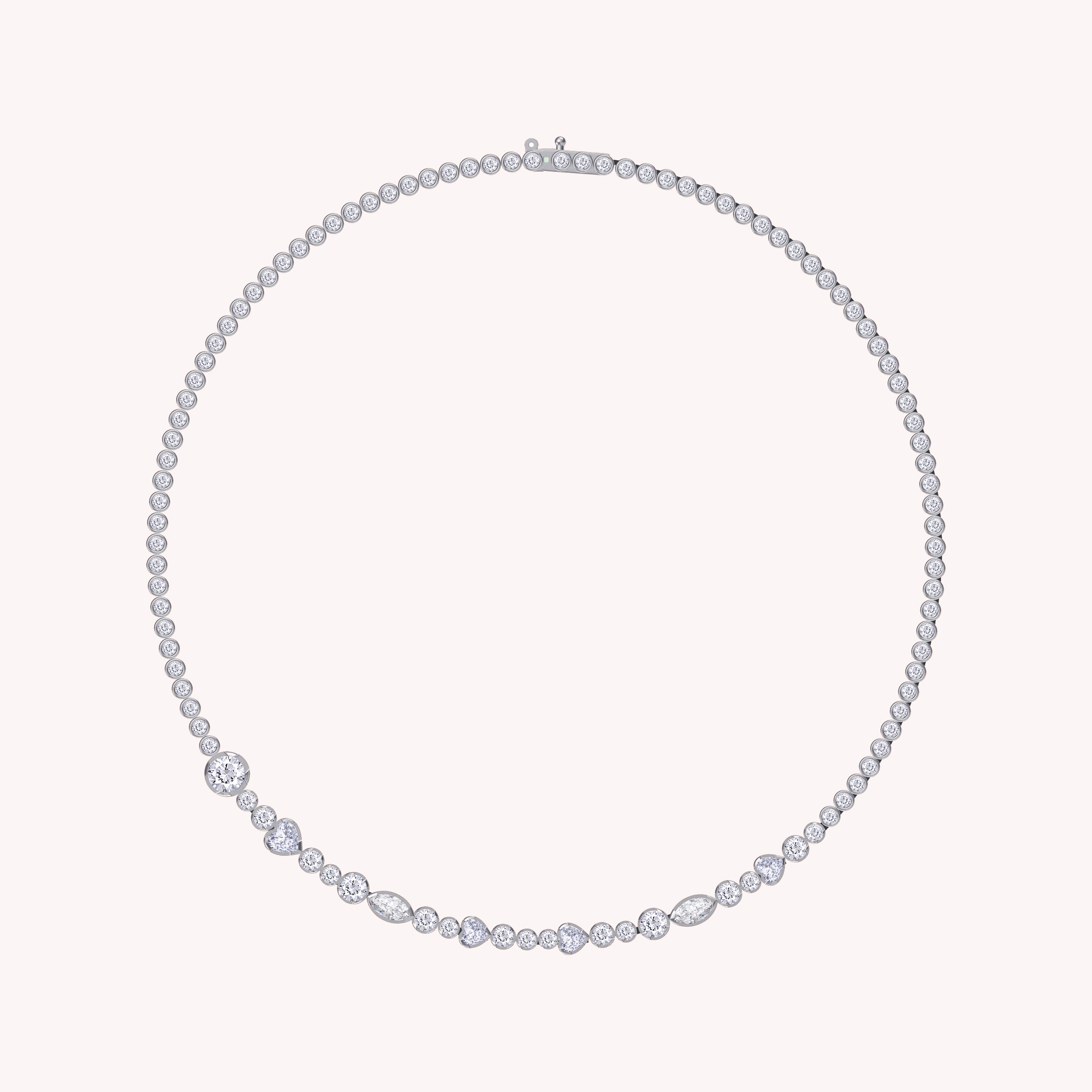 Multi Shape Lab Created Moissanite Tennis Necklace