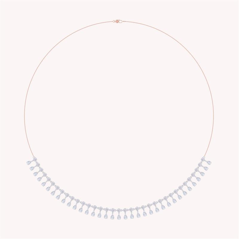 Pear and Round Shape 4.20 Carat Lab Created Moissanite Charm Necklace