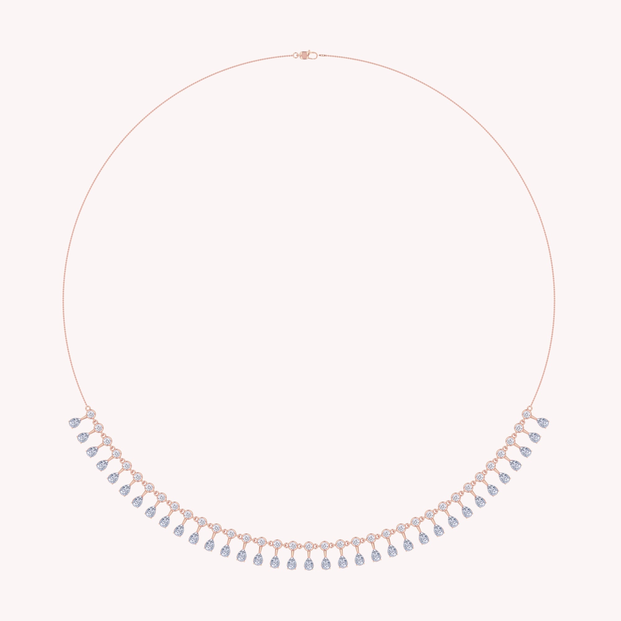 Pear and Round Shape 4.20 Carat Lab Created Moissanite Charm Necklace