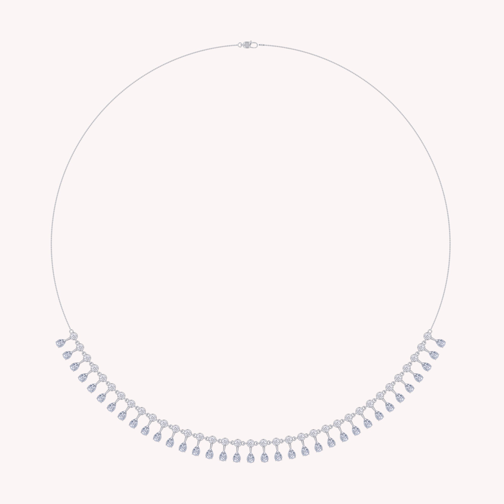 Pear and Round Shape 4.20 Carat Lab Created Moissanite Charm Necklace