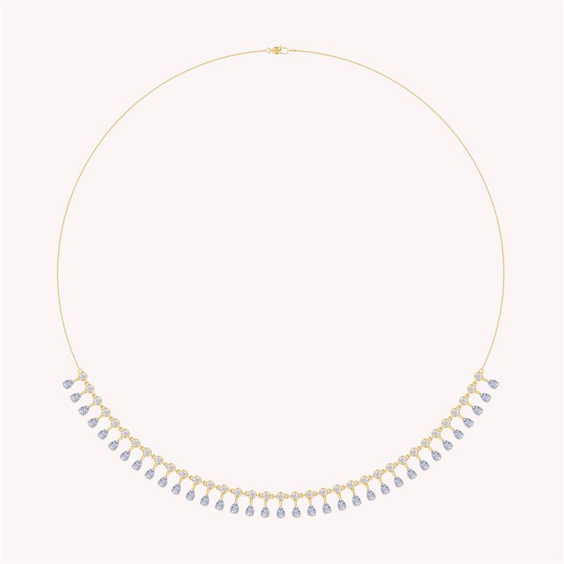 Pear and Round Shape 4.20 Carat Lab Created Moissanite Charm Necklace