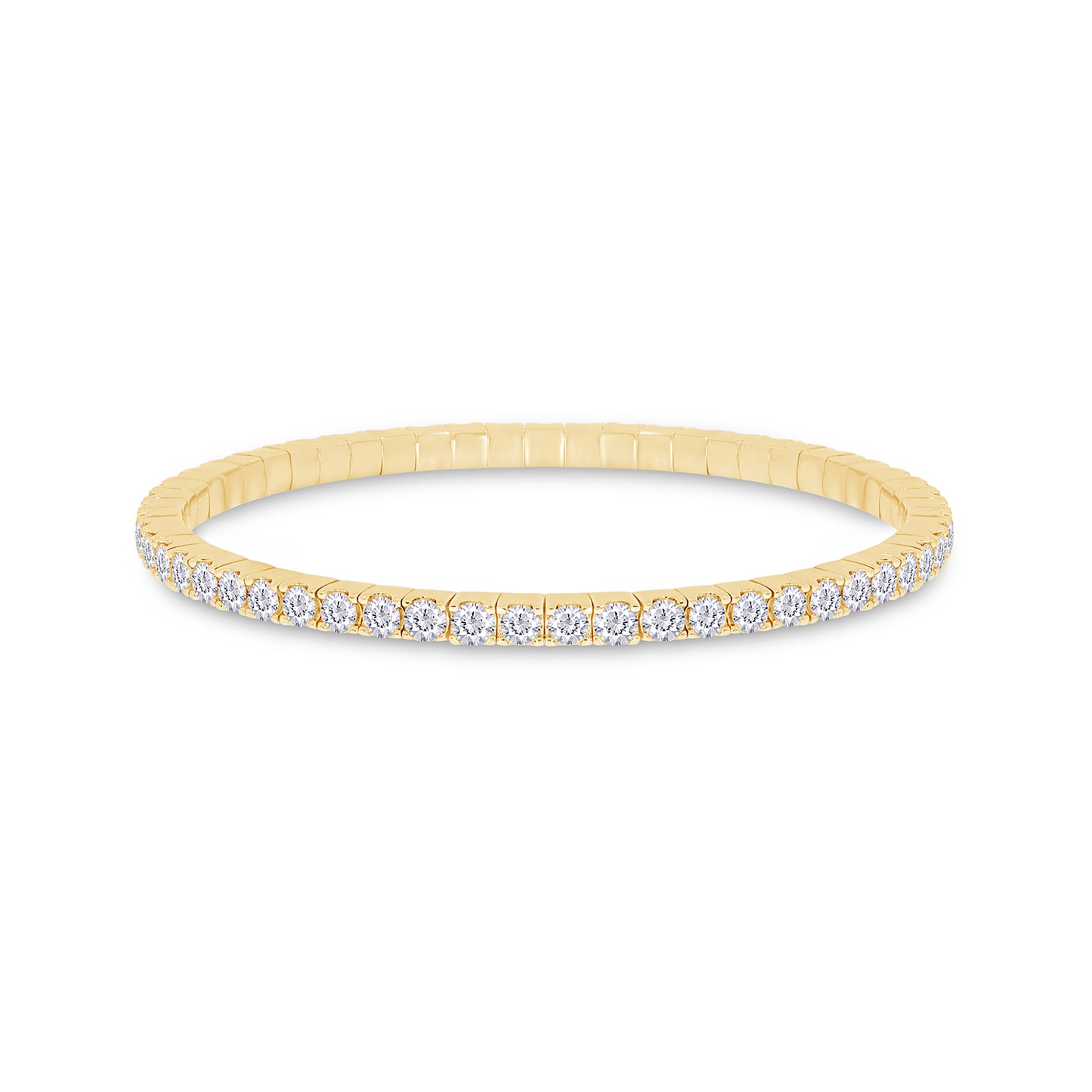 Load image into Gallery viewer, Round Cut EGL Certified Lab Grown Diamond 3MM Width Stretchable Tennis Bracelet For Women In 10K Or 14K Solid Gold Jewelry
