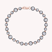 Tennis Two Tone Link Chain Bracelet Lab Created Moissanite