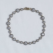 Tennis Two Tone Link Chain Bracelet Lab Created Moissanite