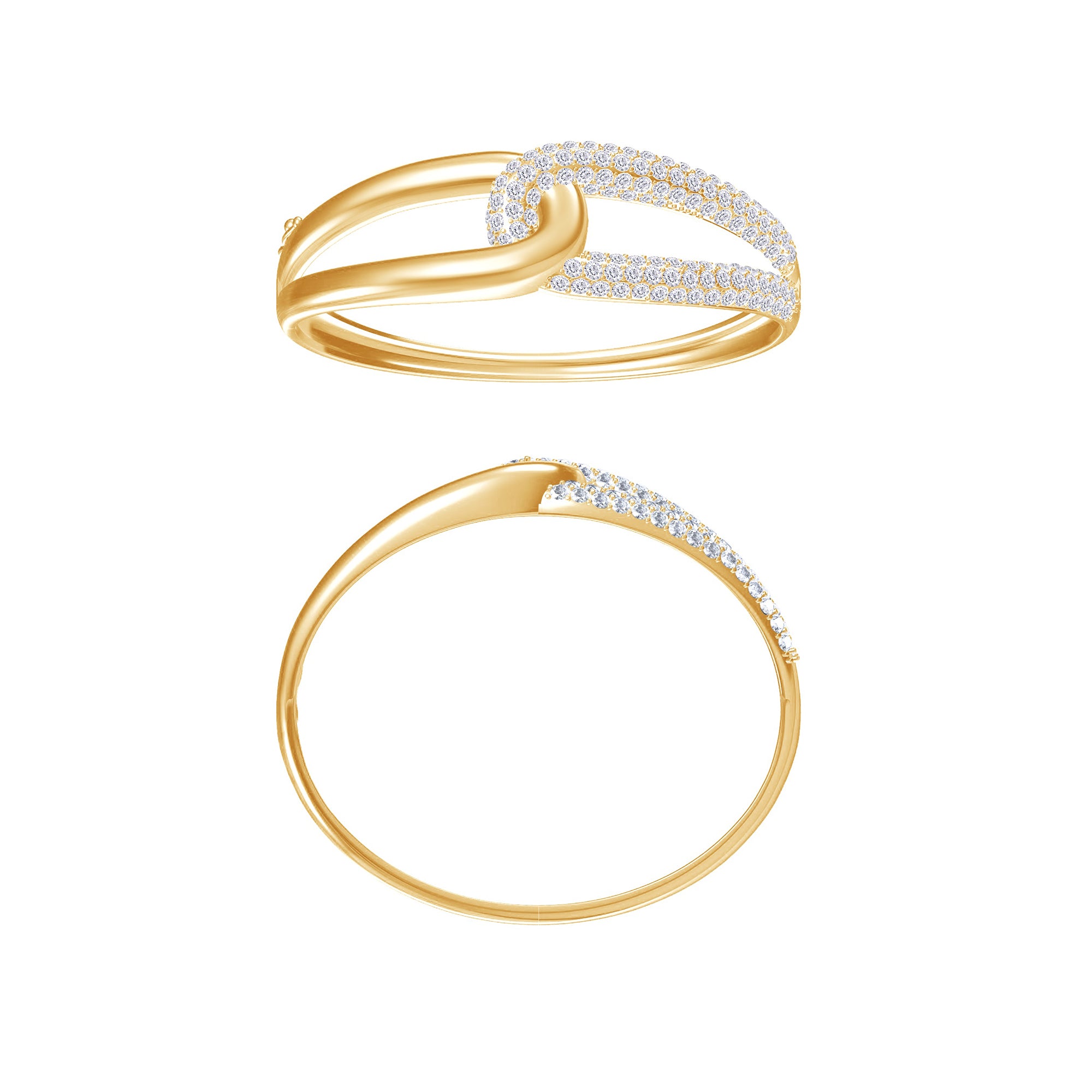 Lab Created Moissanite Twist Intertwin Bangle Bracelet