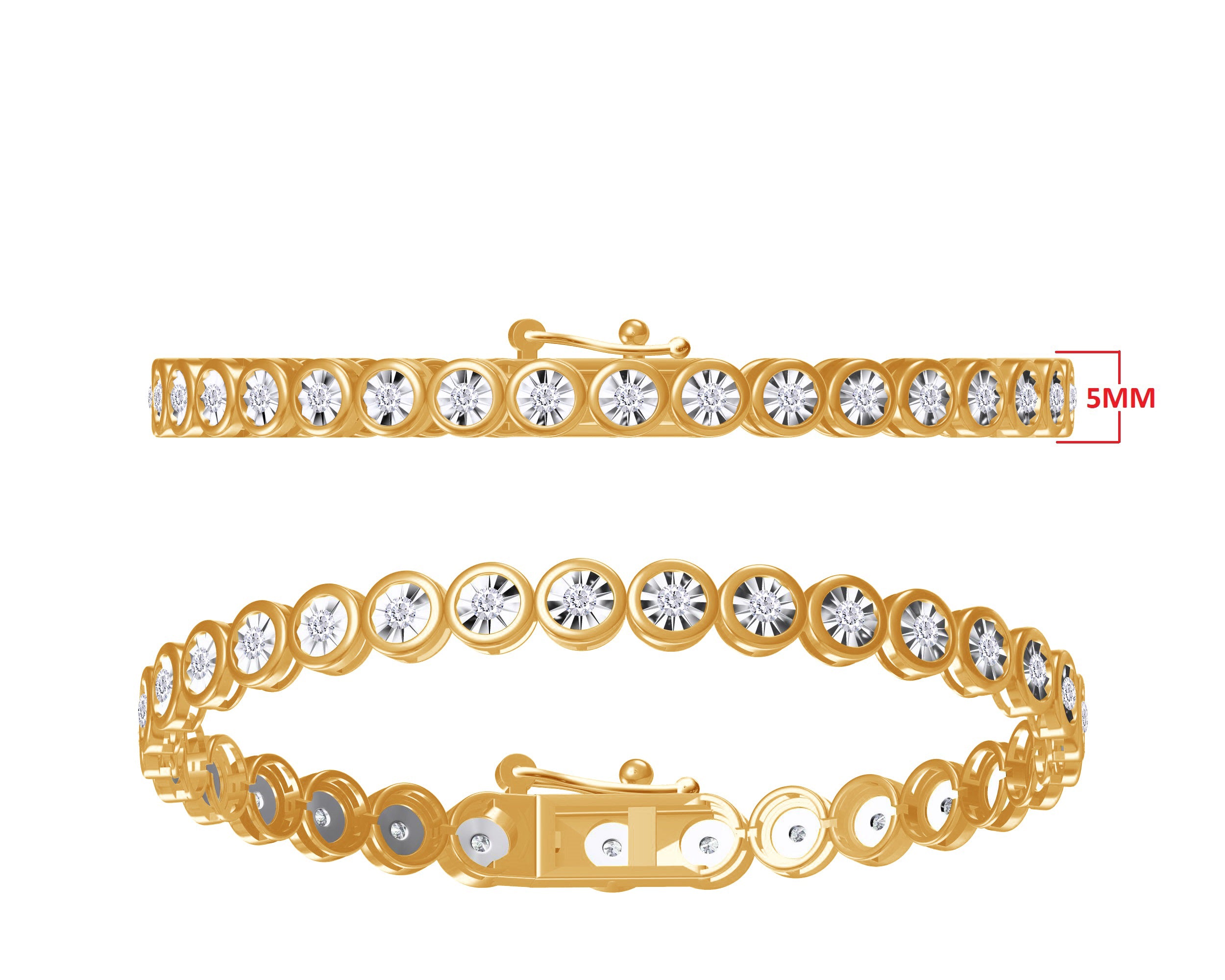 Lab Created Moissanite Miracle Set 5MM Width Tennis Bracelet