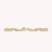 Moissanite studded Wavy 10K Gold Tennis Bracelet