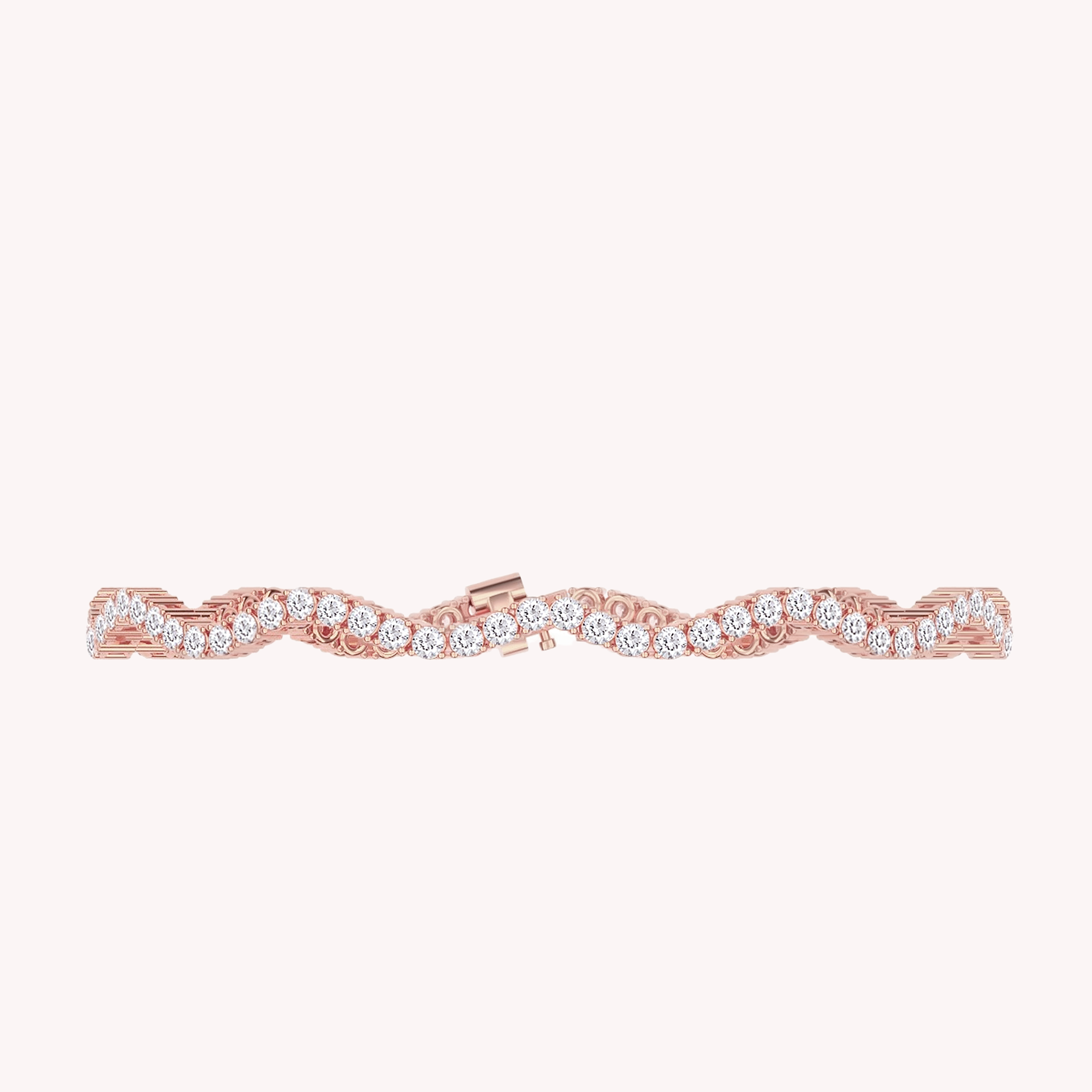 Moissanite studded Wavy 10K Gold Tennis Bracelet