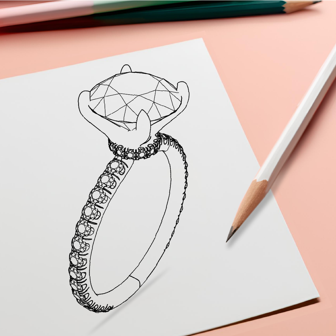 A hand drawing jewelry designs