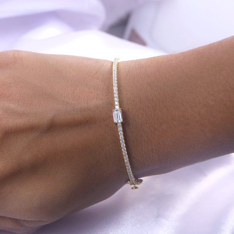 Tennis Bangle Bracelet In Lab Grown Diamond