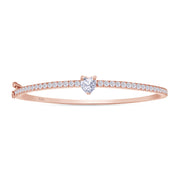 Heart & Round Lab Created Moissanite Tennis Bangle Bracelet