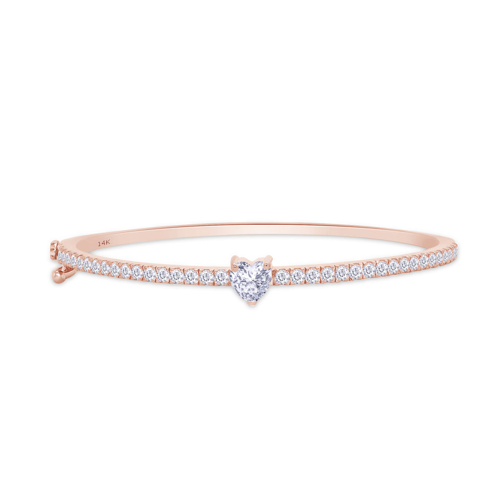 
                      
                        Tennis Bangle Bracelet In Heart & Round Shape Lab Grown Diamond
                      
                    