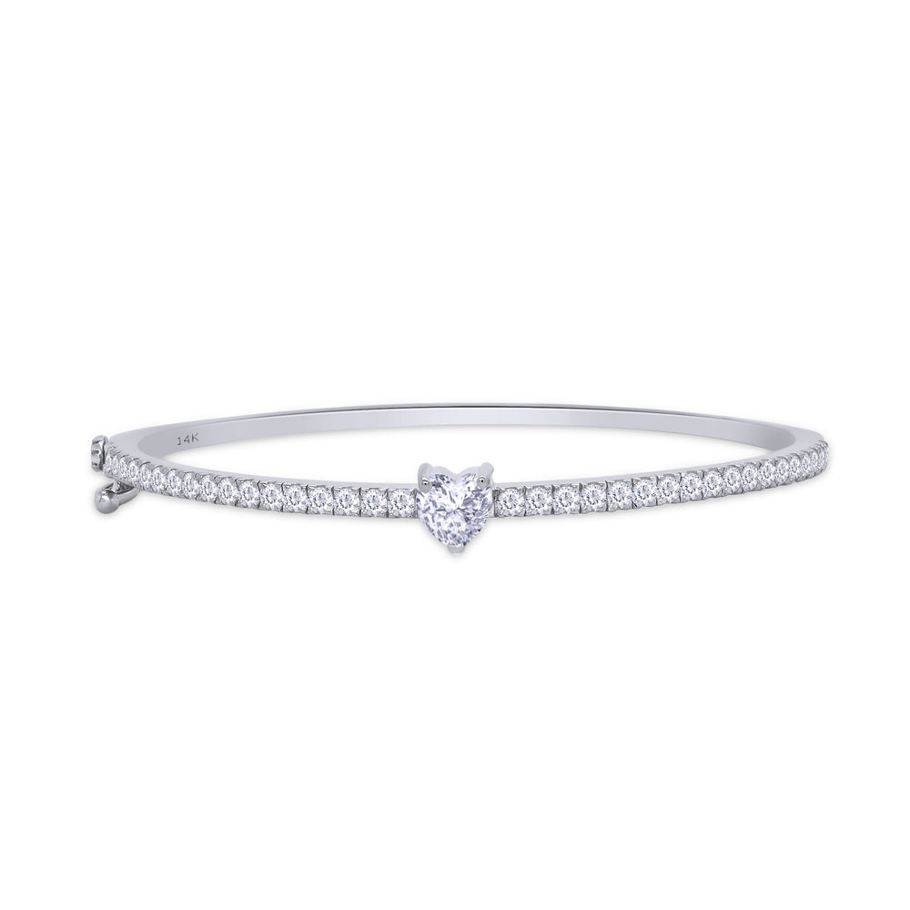 
                      
                        Tennis Bangle Bracelet In Heart & Round Shape Lab Grown Diamond
                      
                    