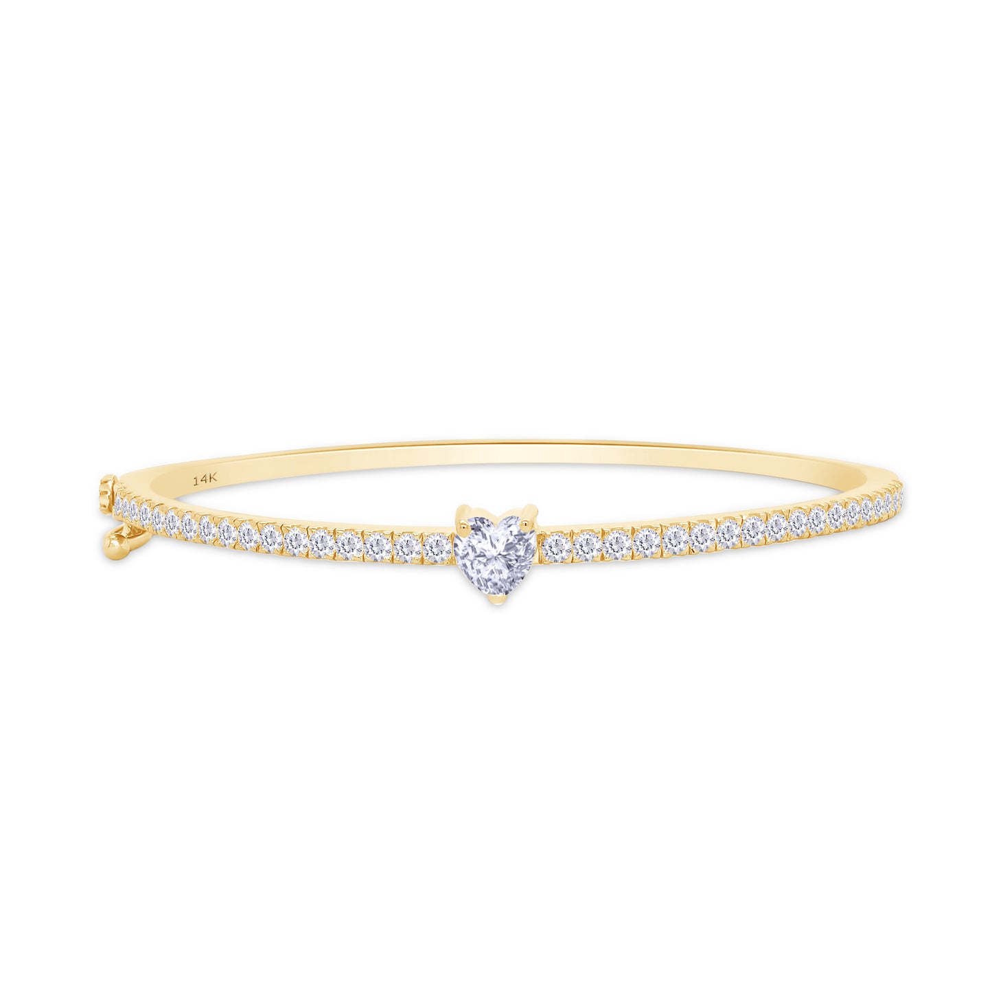 Tennis Bangle Bracelet In Heart & Round Shape Lab Grown Diamond