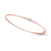 Heart Shape Lab Created Moissanite Diamond Solitaire Bangle Bracelet