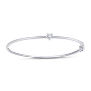 Heart Shape Lab Created Moissanite Diamond Solitaire Bangle Bracelet