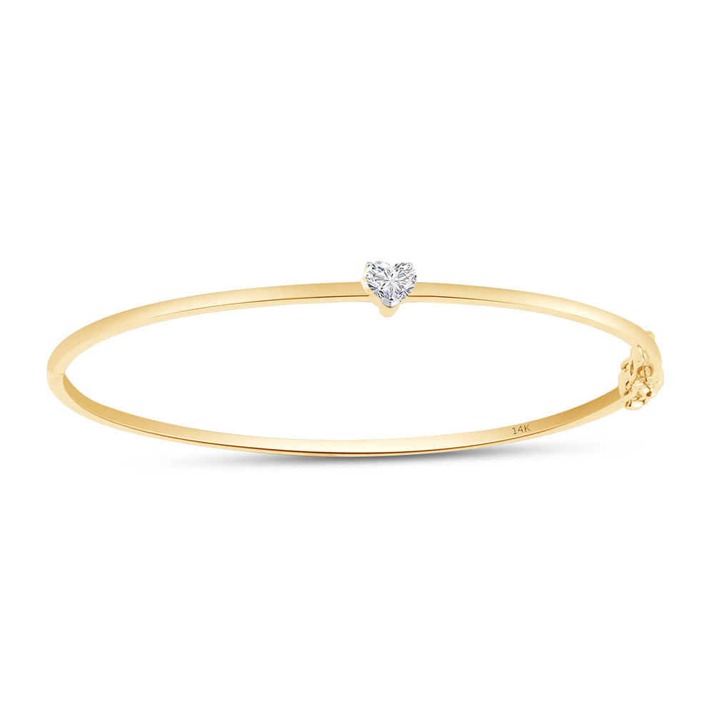 
                      
                        1/2 Carat Heart Shape Lab Created Moissanite Diamond Solitaire Bangle Bracelet In 10K Or 14K Solid Gold & 925 Sterling Silver Jewelry (0.50 Cttw)
                      
                    