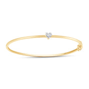 Heart Shape Lab Created Moissanite Diamond Solitaire Bangle Bracelet