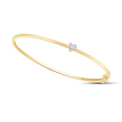 Heart Shape Lab Created Moissanite Diamond Solitaire Bangle Bracelet