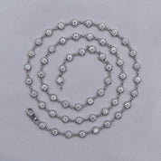 Bezel Set Link Chain Lab Created Moissanite with 3.80MM Width