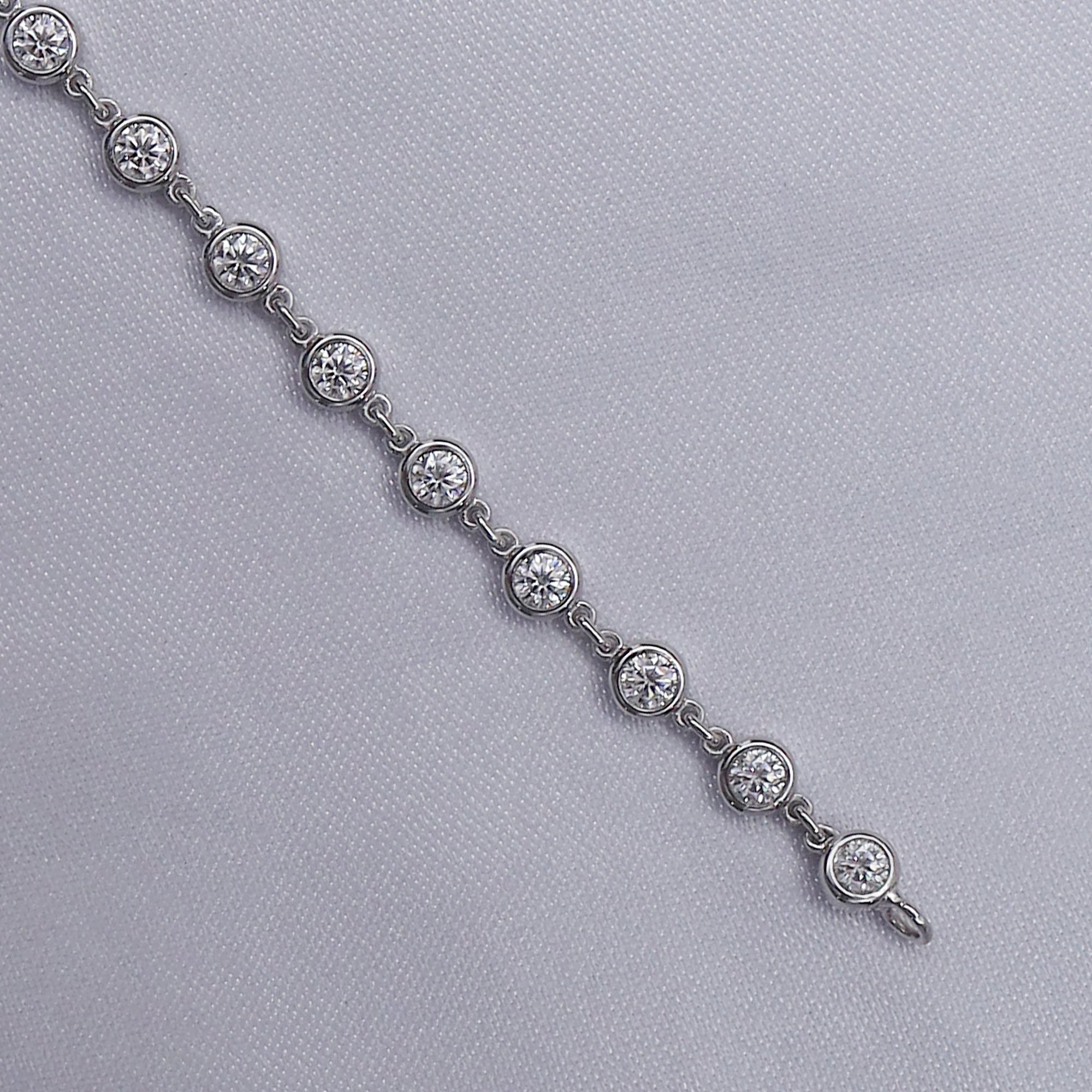 Bezel Set Link Chain Lab Created Moissanite with 3.80MM Width