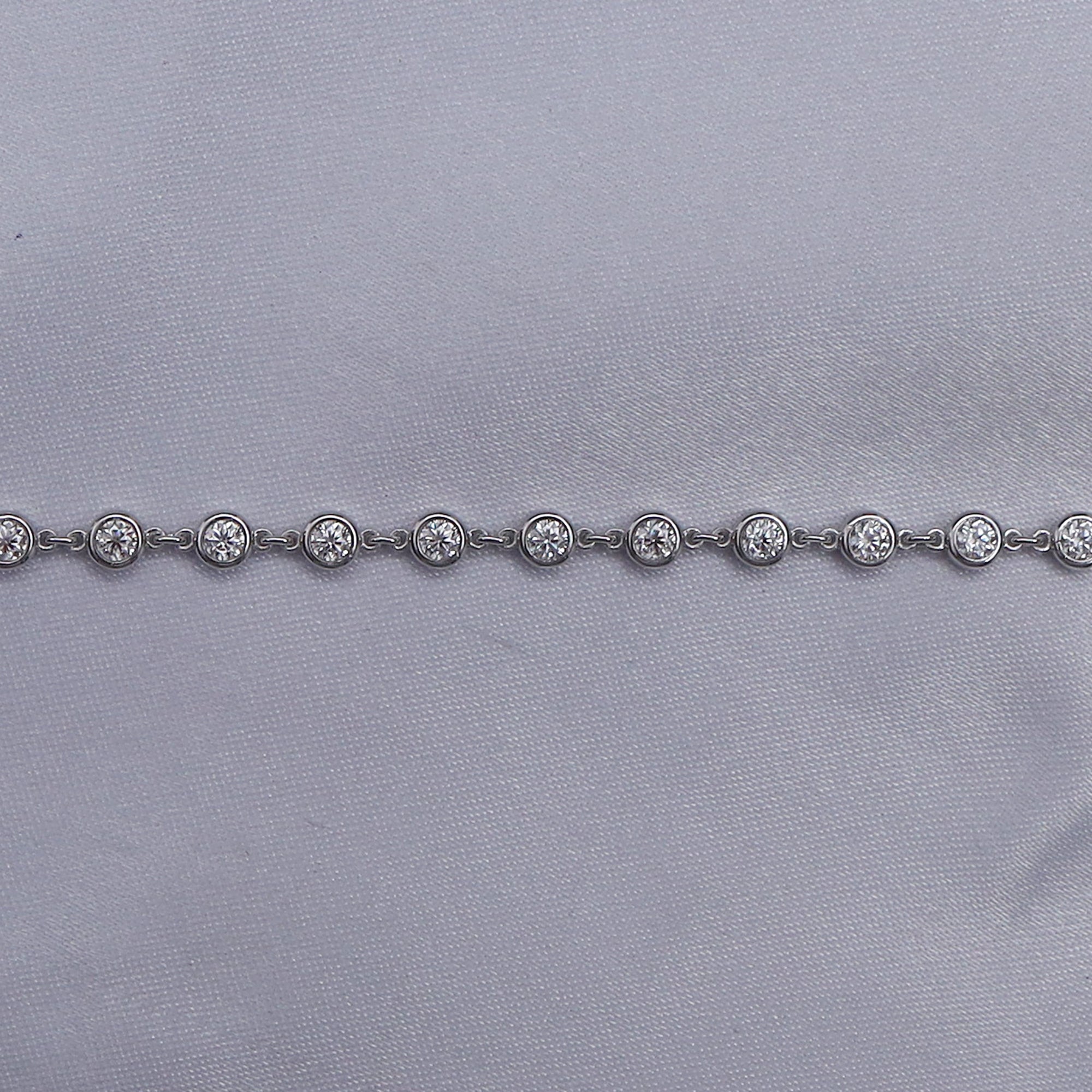 Bezel Set Link Chain Lab Created Moissanite with 3.80MM Width