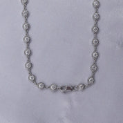 Bezel Set Link Chain Lab Created Moissanite with 3.80MM Width