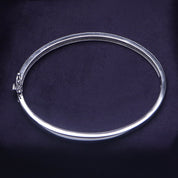 Lab Created Moissanite 3-Row Pave Set Bangle Bracelet