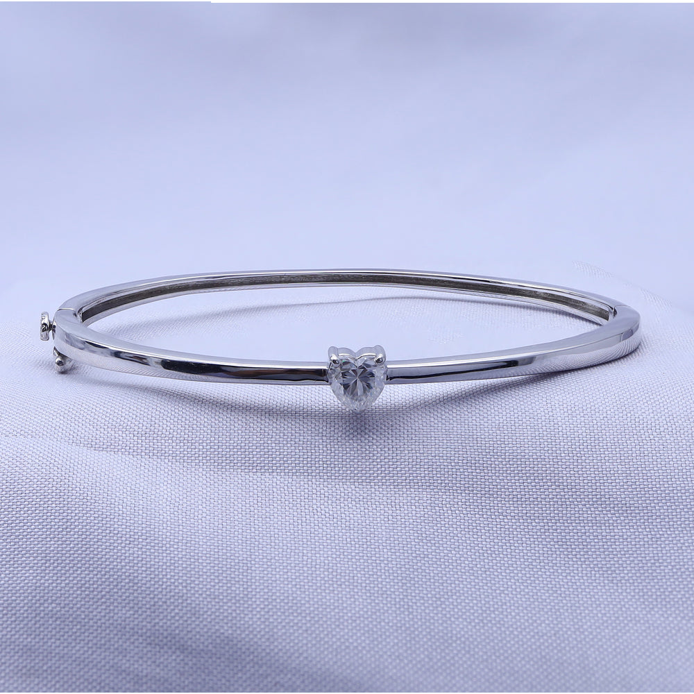 
                      
                        1/2 Carat Heart Shape Lab Created Moissanite Diamond Solitaire Bangle Bracelet In 10K Or 14K Solid Gold & 925 Sterling Silver Jewelry (0.50 Cttw)
                      
                    