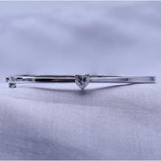 Heart Shape Lab Created Moissanite Diamond Solitaire Bangle Bracelet