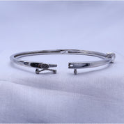 Heart Shape Lab Created Moissanite Diamond Solitaire Bangle Bracelet