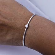 Heart Shape Lab Created Moissanite Diamond Solitaire Bangle Bracelet