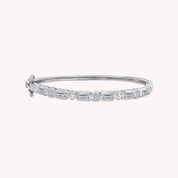 Multi Shape Sparkling White Cubic Zirconia Bangle Bracelet