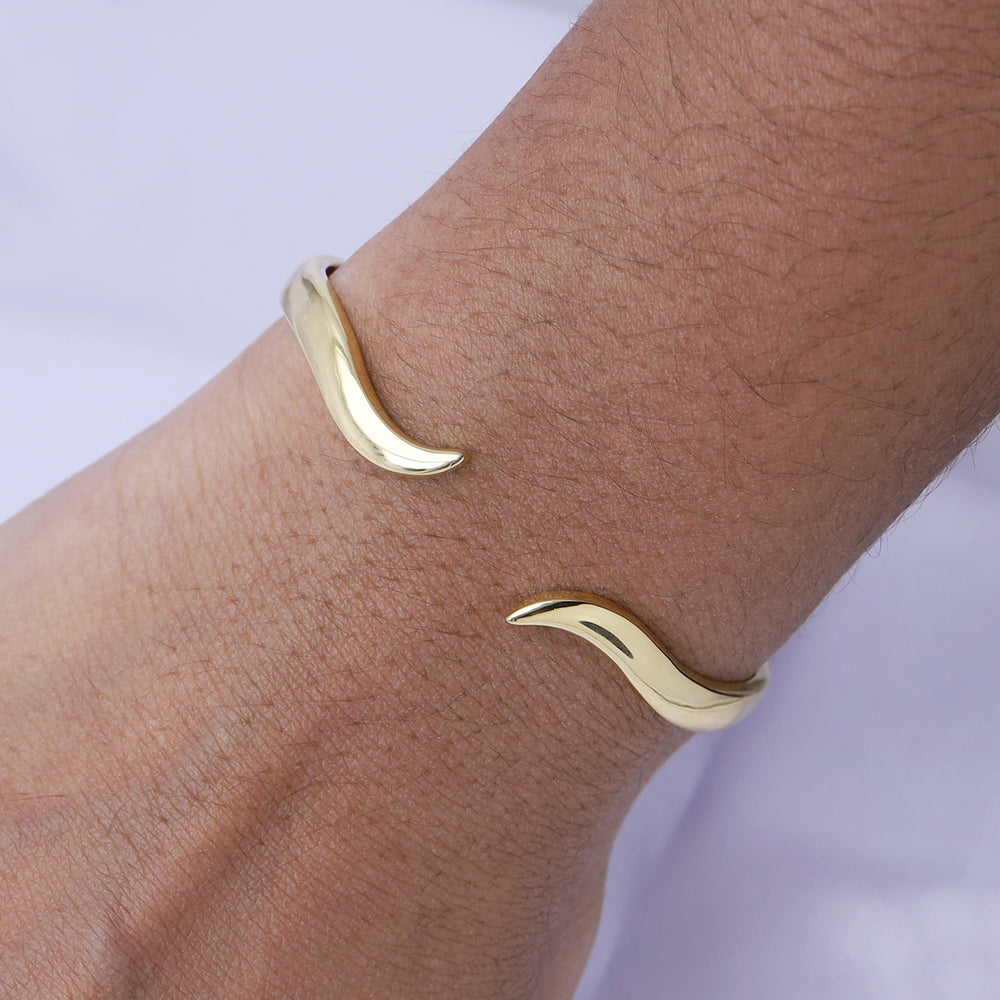 
                      
                        Classic Curl Cuff Bracelet For Women In 10K Or 14K Solid Gold & 925 Sterling Silver Cuff Bangle Jewelry Gifts
                      
                    