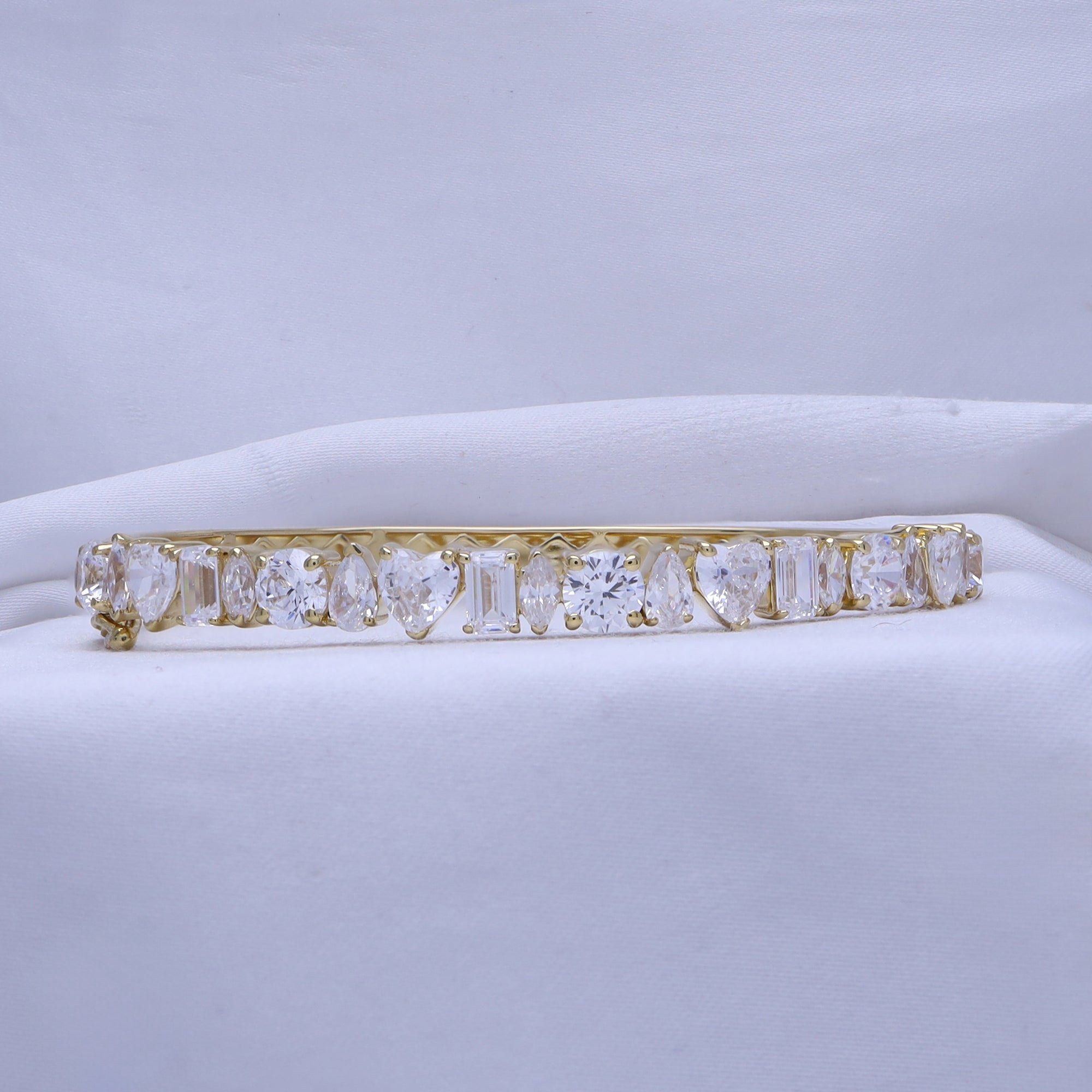 Multi Shape Lab Created Moissanite Bangle Bracelet