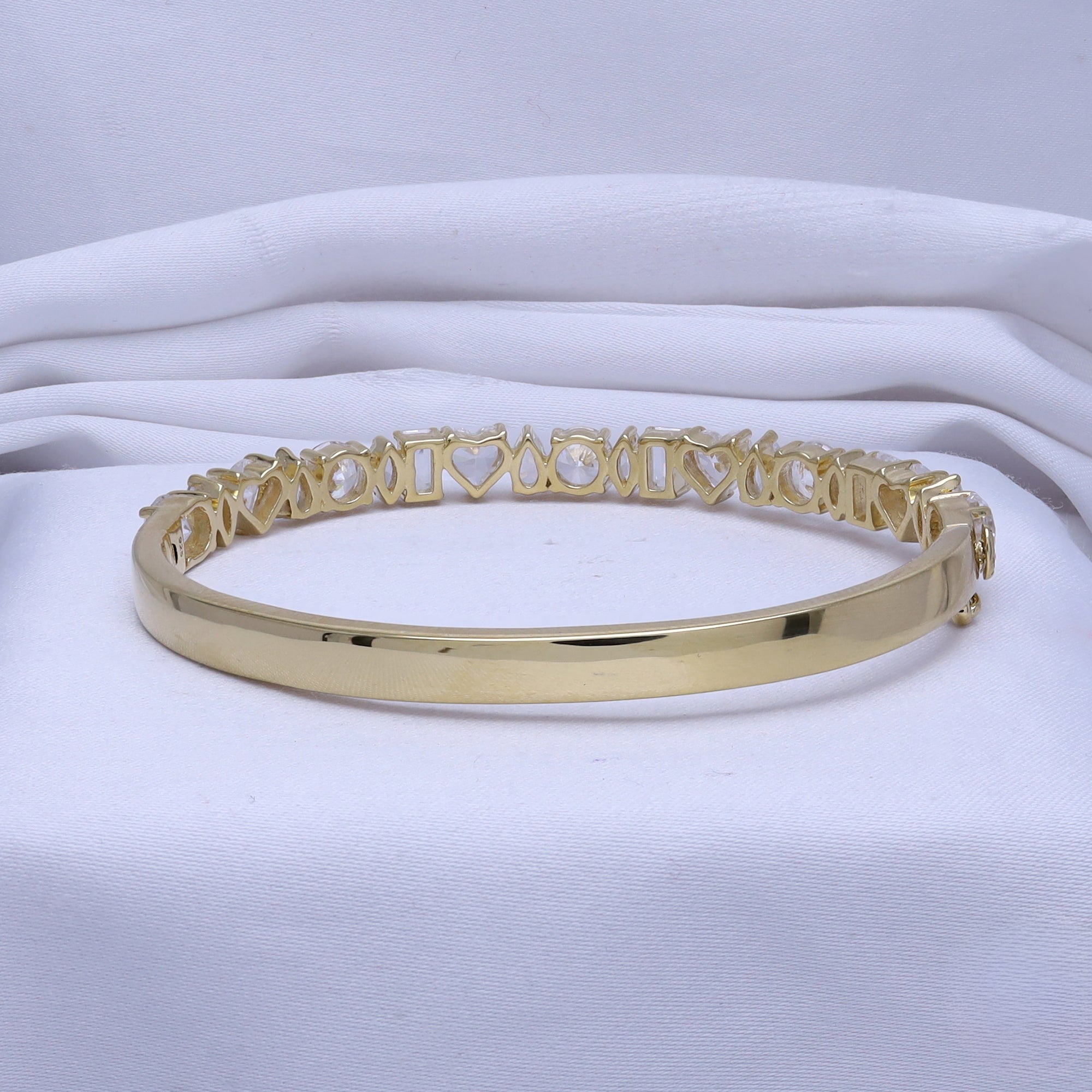 Multi Shape White Cubic Zirconia Bangle Bracelet