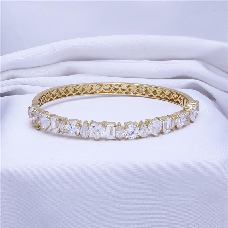 Multi Shape Lab Grown Diamond Bangle Bracelet