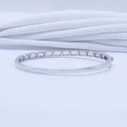 Tennis Bezel Set Classic Bangle Bracelet In White Cubic Zirconia