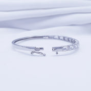 Tennis Bezel Set Classic Bangle Bracelet In White Cubic Zirconia