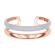 5.00 Cttw Round Lab Created Moiissanite Pave Set Double Domed Open Cuff Bracelet