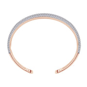 5.00 Cttw Round Lab Created Moiissanite Pave Set Double Domed Open Cuff Bracelet