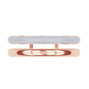 5.00 Cttw Round Lab Created Moiissanite Pave Set Double Domed Open Cuff Bracelet