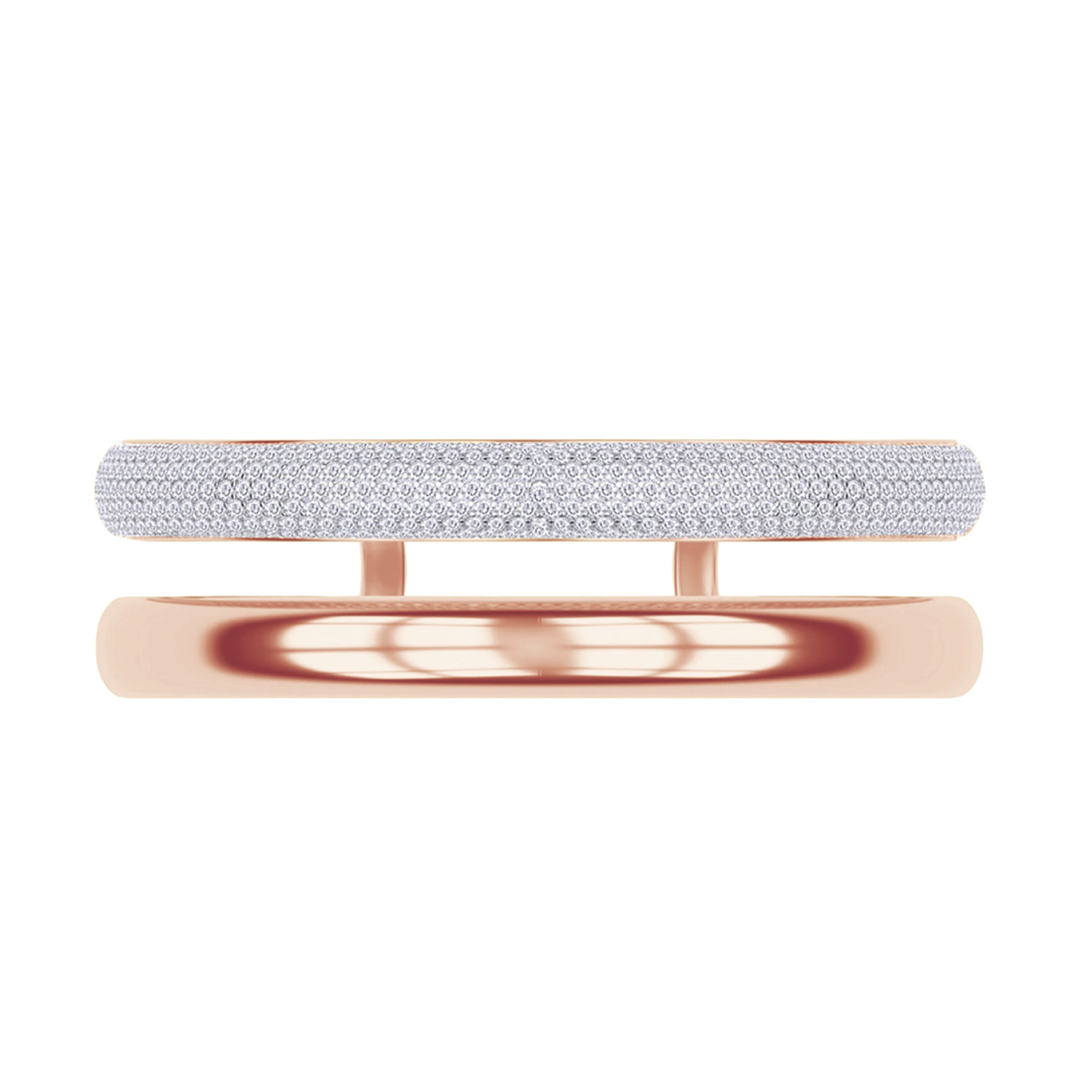 5.00 Cttw Round Lab Created Moiissanite Pave Set Double Domed Open Cuff Bracelet