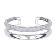 5.00 Cttw Round Lab Created Moiissanite Pave Set Double Domed Open Cuff Bracelet